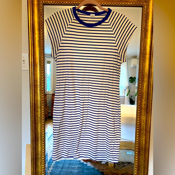 Clare V Blue and White Striped Dress - Picture 1 of 4